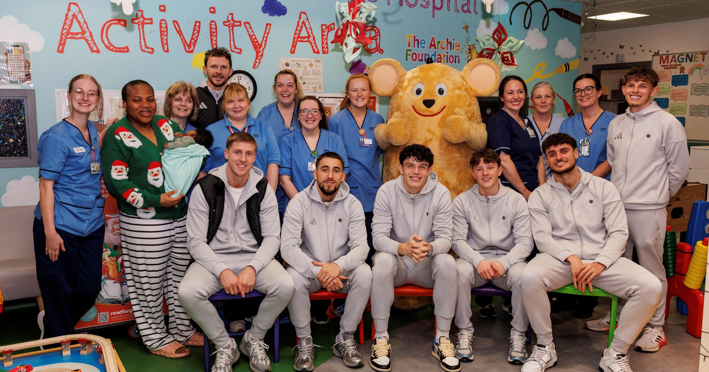 Dons Stars Bring Festive Cheer to Young Patients at Children’s Hospital