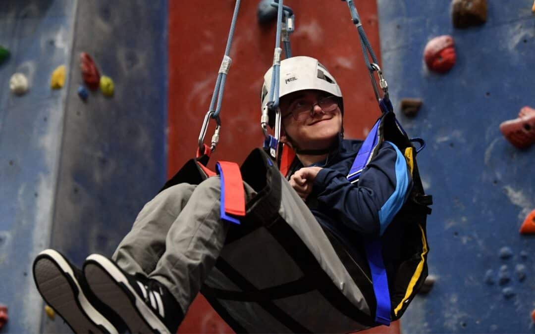 Young people reach new heights at inclusive climbing and skate park session